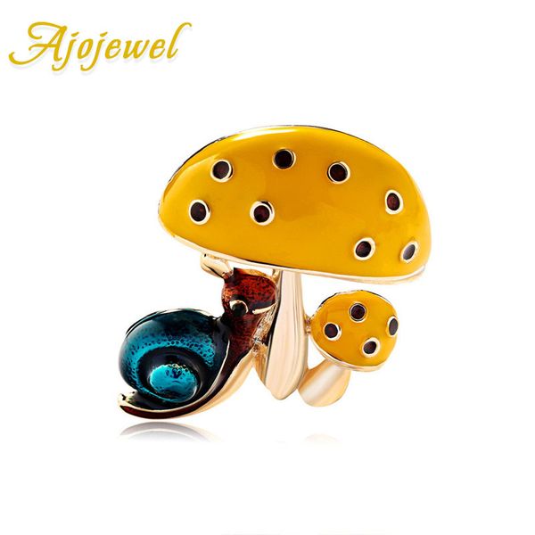 ajojewel snail mushroom pin brooch cute jewelry for women christmas gift girl collar pin suit pins coat brooches, Gray
